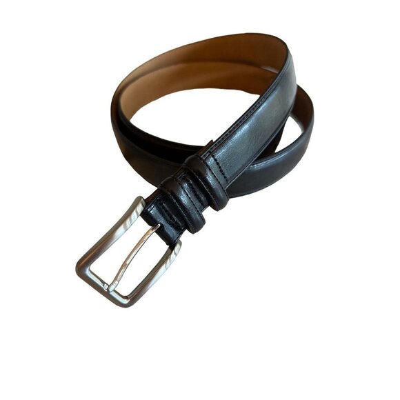 Mens Black Laminated Leather Belt Size 44 - Picture 1 of 5